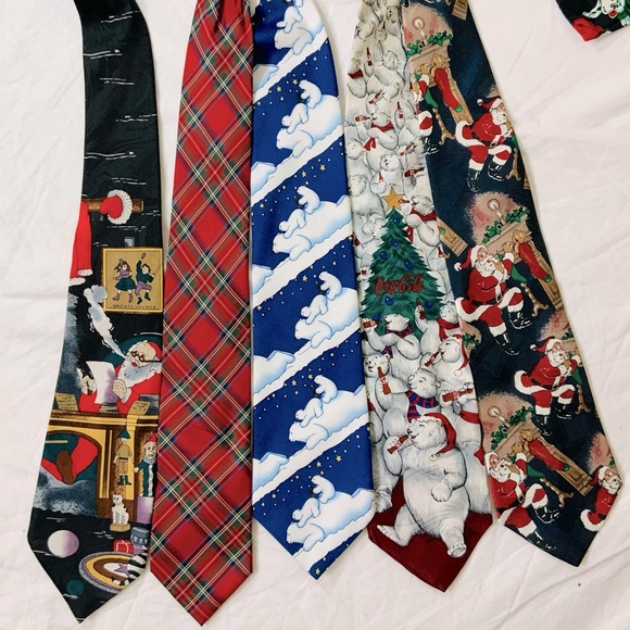 VINTAGE Rudolf Festive Holiday Pattern Tie UNISEX - Picture 6 of 8